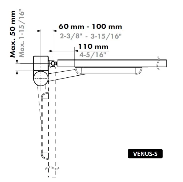 VENUS-S montagematen bovenaanzicht.webp
