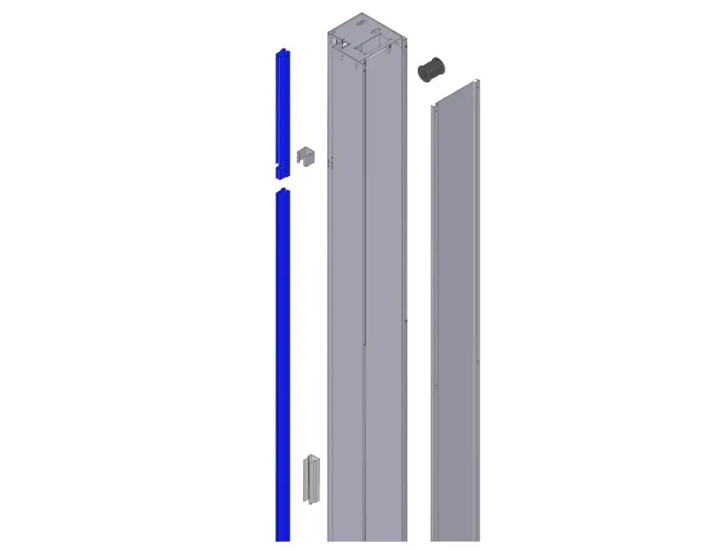 [6SOMD50] Colonne droite complète avec couvercle (sur mesure)