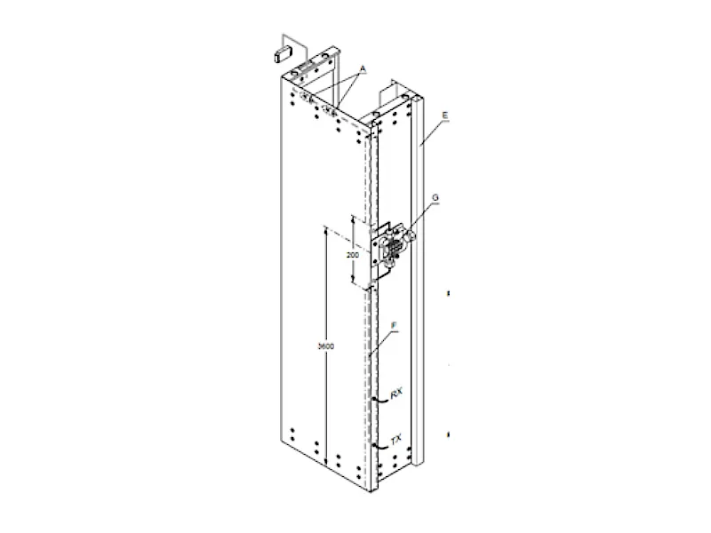 [6TMMS85] Linker kolom compleet met afdekkap PH <= 8500 mm (op maat)