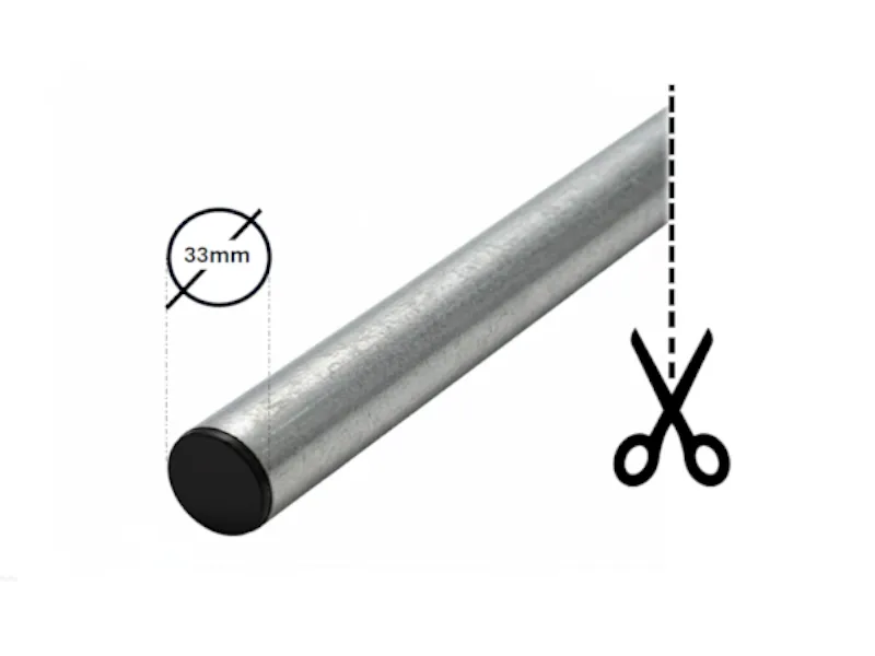 [T33265ZC] GALVA BUIS 33.0 X 2.65 OP MAAT GEMAAKT