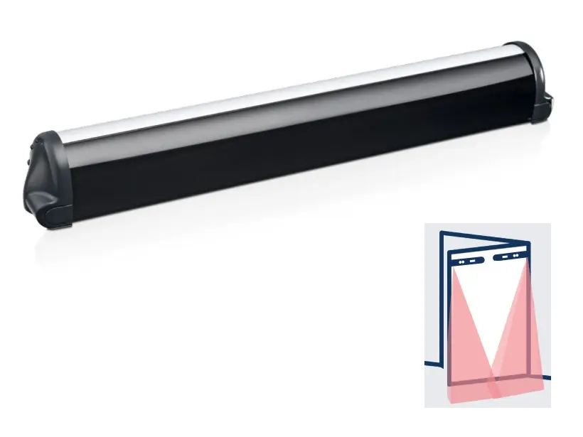 [4SAFE2L110BLK] Barre de sécurité avec 2 capteurs infrarouges actifs, L=1100 mm - noir
