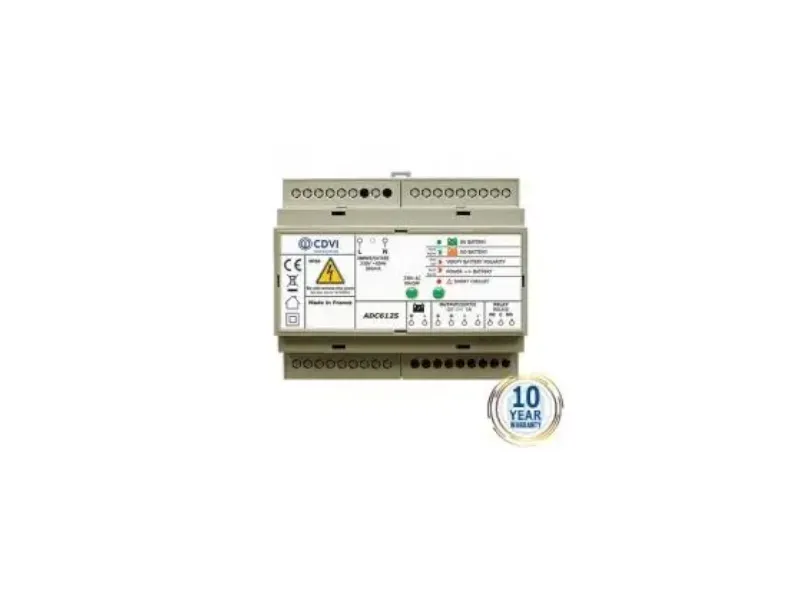 [ADC612S] Din Rail Voeding 12VDC 5A met batterijaansluiting