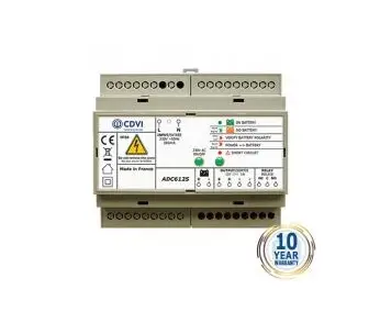 [ADC612S] Din Rail Voeding 12VDC 5A met batterijaansluiting
