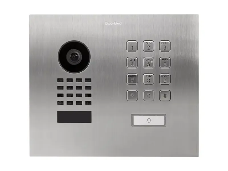 [D1101KH-M-F] IP video inbouwbuitenpost met 1 oproepkn en codeklavier, RVS geborst.