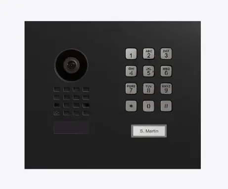 [D1101KH-M-F9011] Interphone Vidéo IP, encastrée avec 1 bouton d'appel et clavier à code