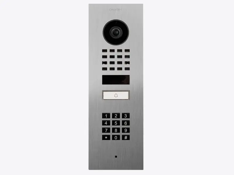 [D1101KV-FM] Interphone vidéo IP encastré, clavier à code intégré, 1 bouton d'appel