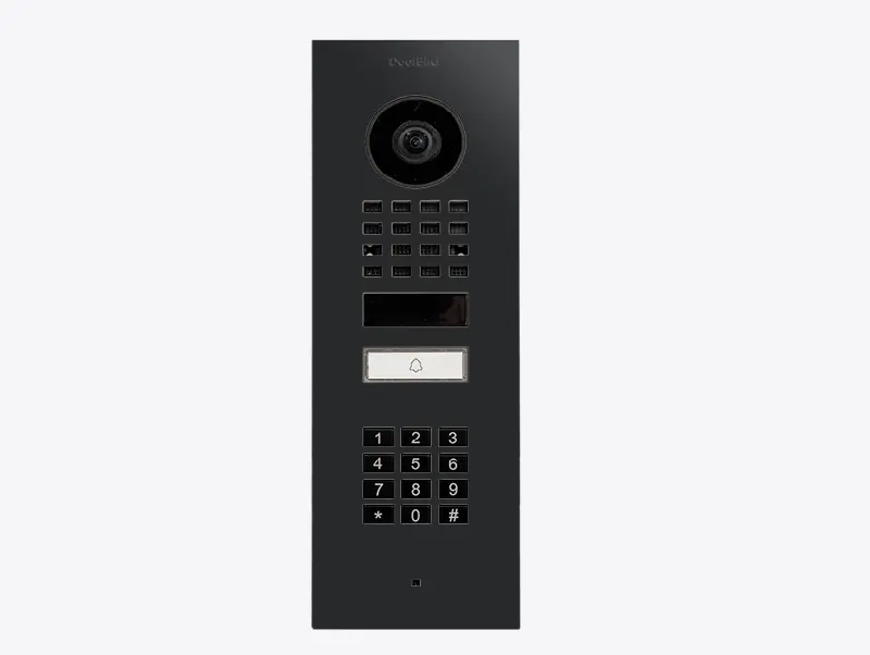[D1101KV-FM9011] IP video inbouw buitenpost met codeklavier en 1 oproepknop, RAL 9011