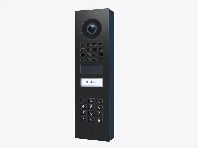 [D1101KV-SM9011] IP video opbouw buitenpost met codeklavier en 1 oproepknop, RAL 9011