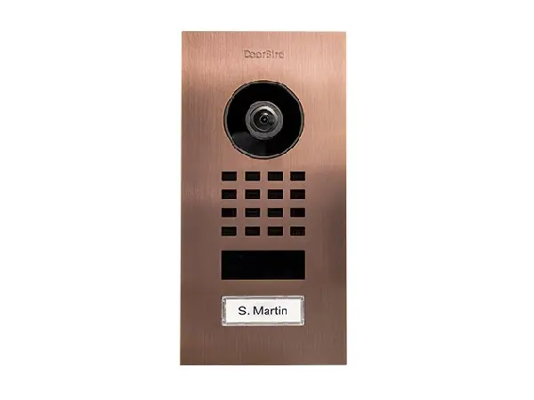 [D1101V-FMBB] IP video inbouw buitenpost met 1 oproepknop, RVS geborsteld Brons
