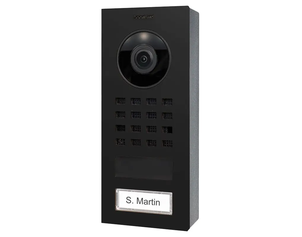 [D1101V-SM9011] IP video opbouw buitenpost met 1 oproepknop, Grafietzwart