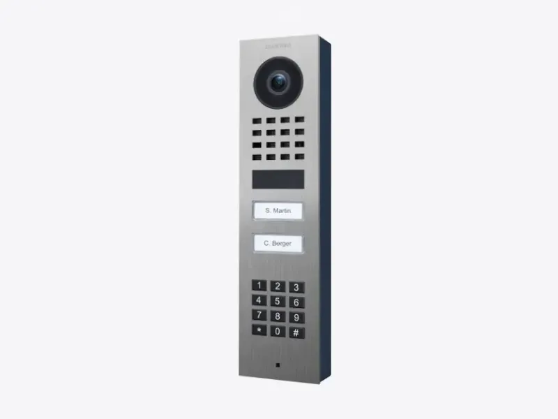 [D1102KV-SM] IP video opbouw buitenpost met codeklavier en 2 oproepknoppen, RVS