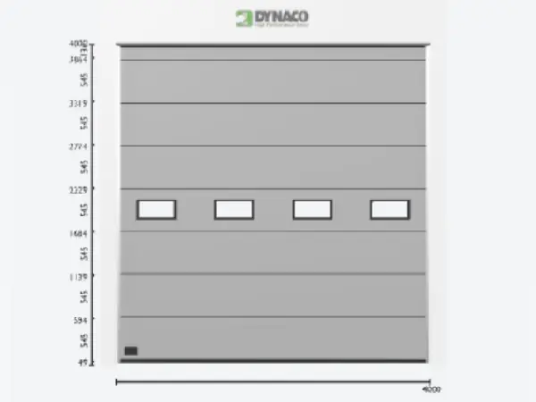 [DYI14P14040SS] Porte sectionnelle automatique B4000 x H4000mm SL en RAL standard