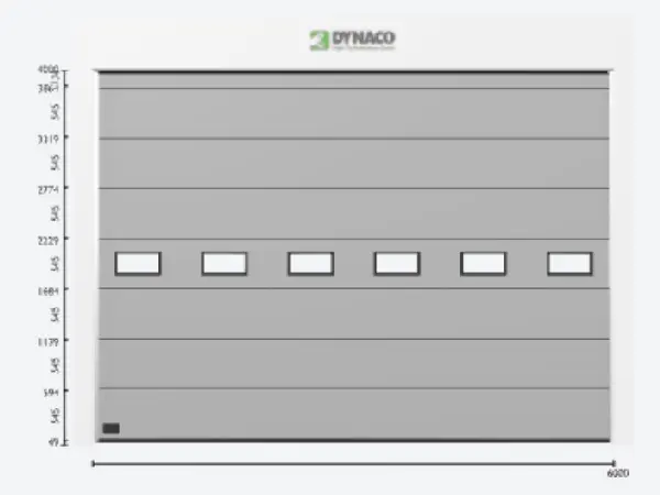 [DYI14P16040SS] Geautom. sectionaalpoort B6000 x H4000mm SL in standard RAL