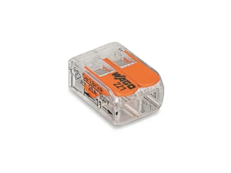 [EIKLIKWAGO2] Klik wago 2 ingangen, alle type geleiders 0,2 - 4 mm² - 100 stuks