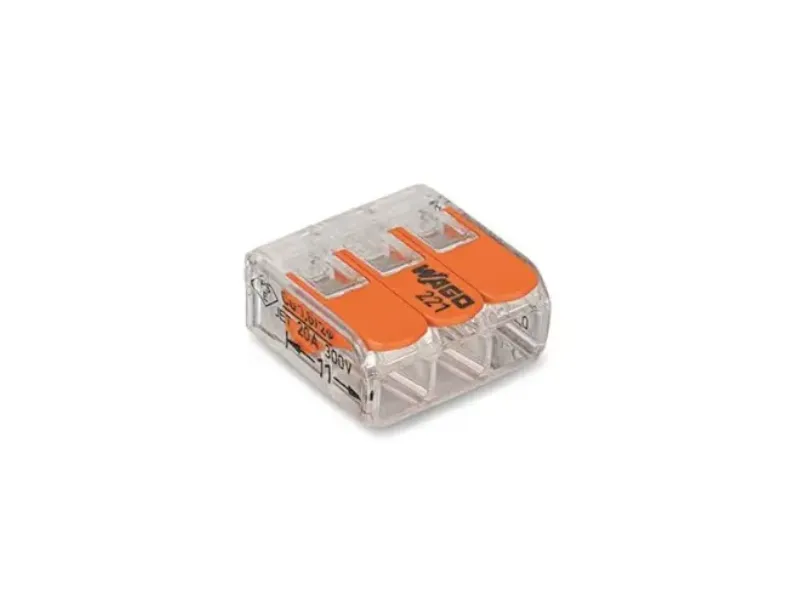[EIKLIKWAGO3] Klik wago 3 ingangen, alle type geleiders 0,2 - 4 mm² - 50 stuks