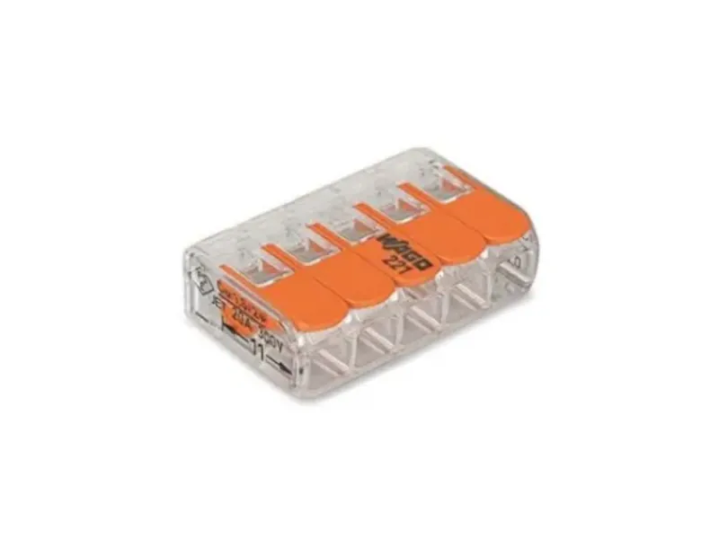 [EIKLIKWAGO5] Klik wago 5 ingangen, alle type geleiders 0,2 - 4 mm² - 25 stuks