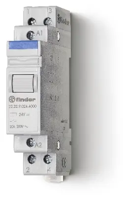 [EIRELAIS24NO] Relais 20A 24V DC 2 NO, pour rail DIN 35mm