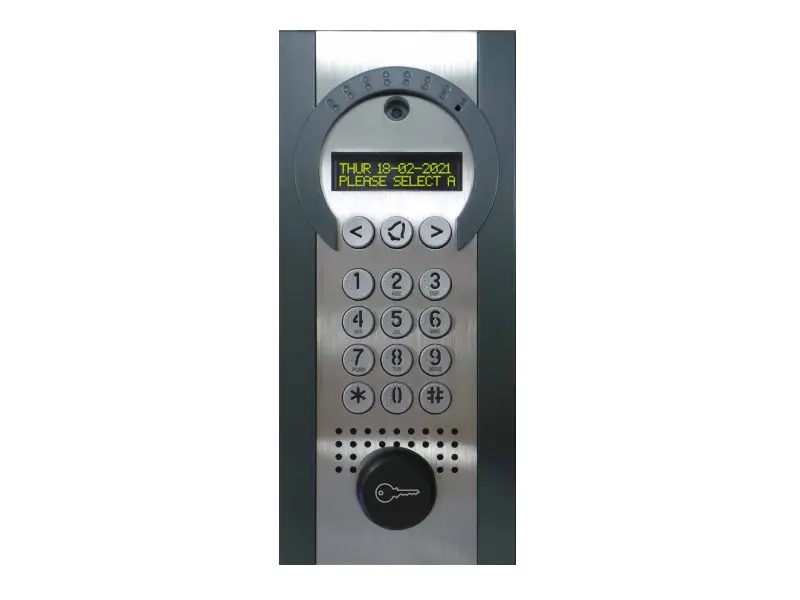 [02-0127-EU] RENO interphone vidéo à défilement, clavier à code et lecteur de prox.