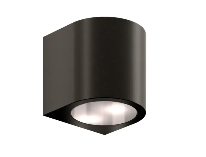 [ARCO75-DC-9005] Eclairage extérieur mural ARC, 75 mm de largeur, 12-24V DC, RAL 9005