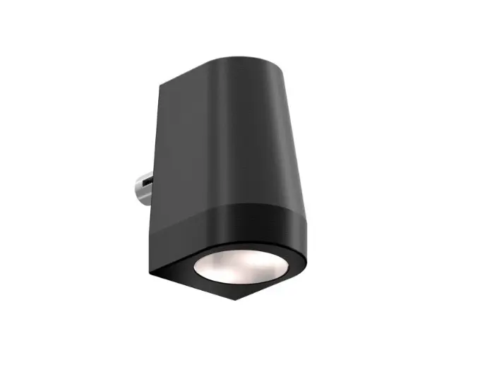 [CONE55-DC-9005] Kegelvormige wandverlichting, 55 mm breed, 12-24V DC, RAL 9005