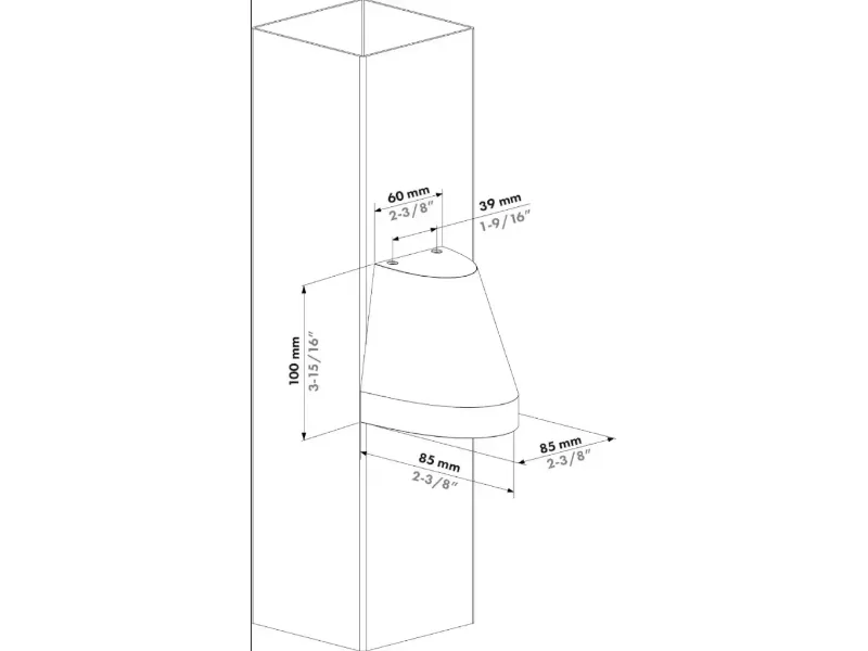 [CONE85-230V-BRONZE] Kegelvormige wandverlichting, 85 mm breed, 230V AC, brons