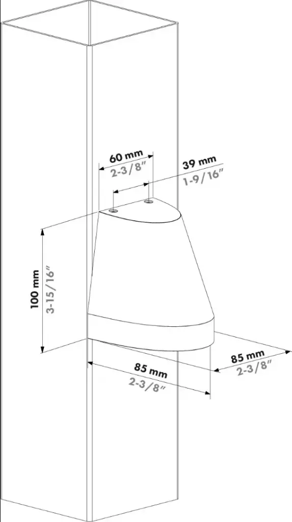 [CONE85-DC-BRONZE] Eclairage extérieur mural cone, 85 mm de largeur, 12-24V DC, bronze