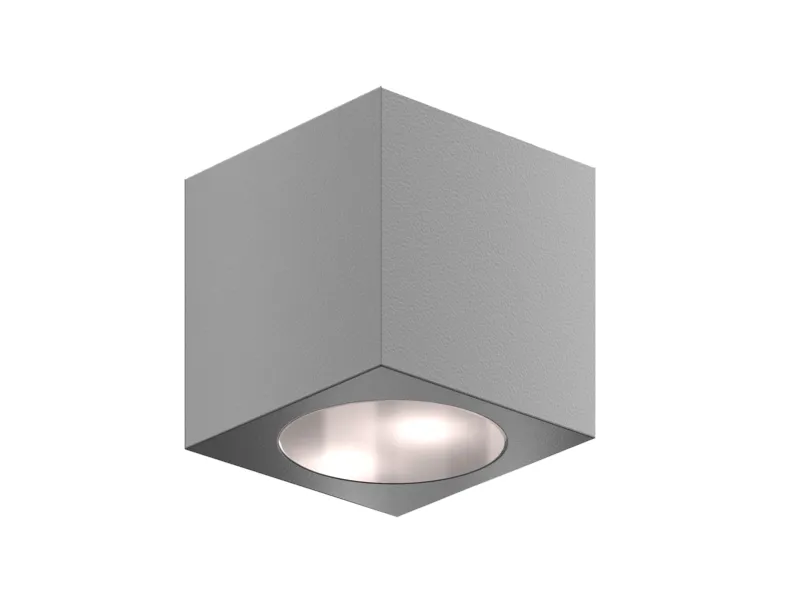[CUBE75-230V-SILV] Kubusvormige wandverlichting, 75 mm breed, 230V AC, zilver