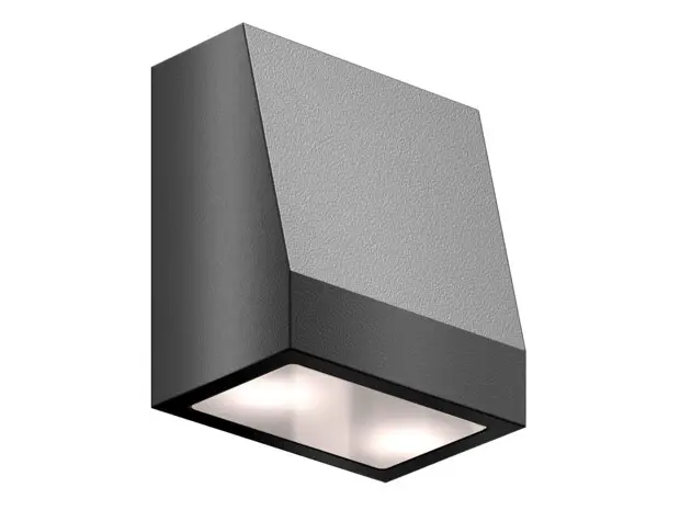 [HEPTA75-230V-9005] Trapziumvormige wandverlichting, 75 mm breed, 230V AC, RAL 9005