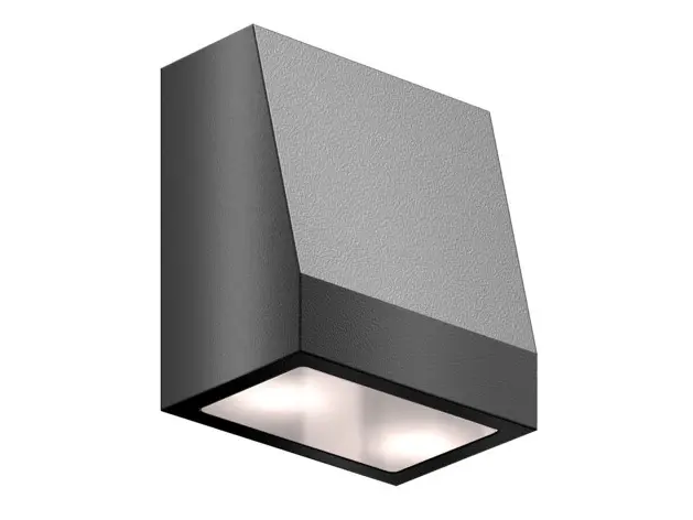 [HEPTA75-DC-9005] Trapziumvormige wandverlichting, 75 mm breed, 12-24V DC, RAL 9005