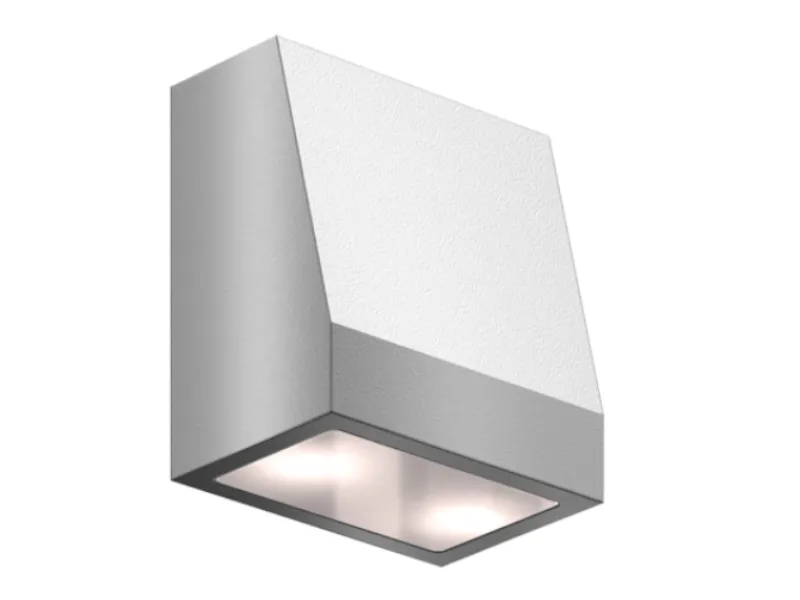 [HEPTA75-DC-SILV] Trapziumvormige wandverlichting, 75 mm breed, 12-24V DC, ZILVER