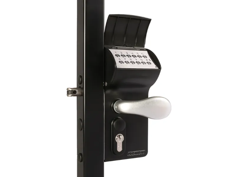 [LOKQ44Y2L9005VCACR] VALENTINO serrure à code pour prof. carré 40-60mm - RAL9005- Free exit