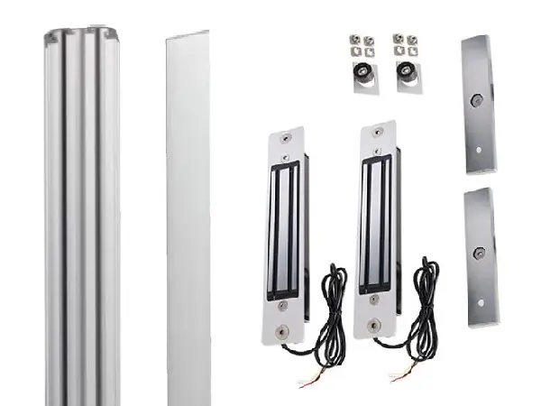 [NLSMAGKIT-ZILV] Set afwerkingsprofiel met 2 inbouw magneetsloten voor schuifpoort-ZILV