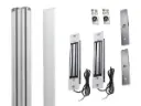 [NLSMAGKIT-ZILV] Set afwerkingsprofiel met 2 inbouw magneetsloten voor schuifpoort-ZILV