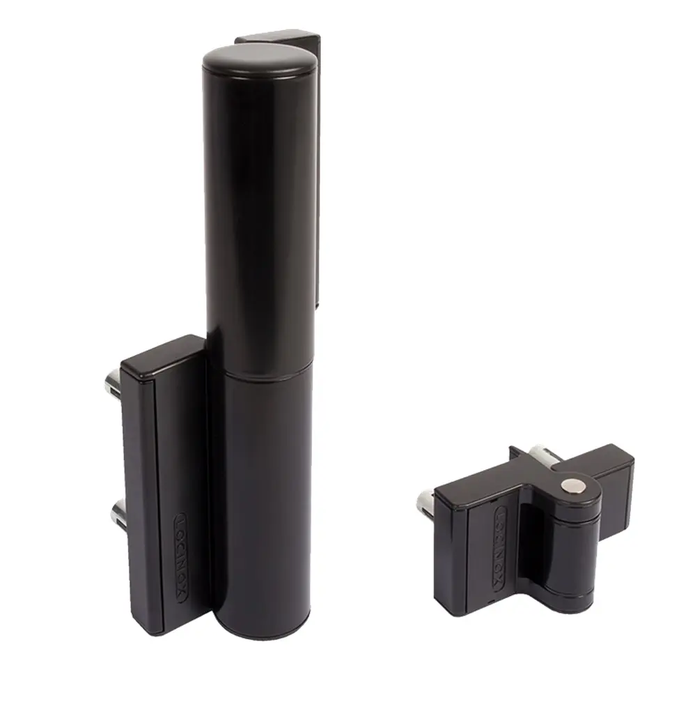 [TIGER-9005] Charnière avec ferme-portail 180° intégré - 1,1m et 75Kg - RAL 9005