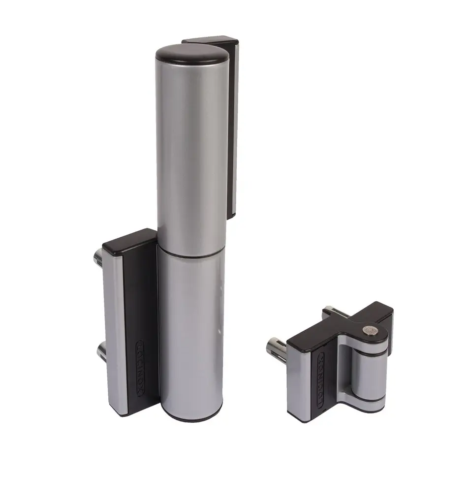 [TIGER-ZILV] 180° poortsluiter en scharnier in 1 - poorten tot 1,1m en 75Kg - ZILV