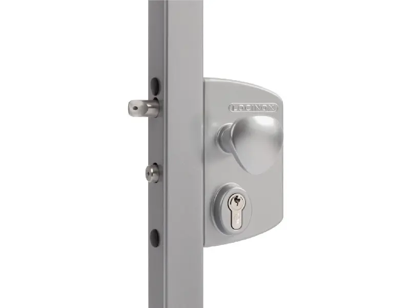 [LAKQ30U2LVSZKRSILV] Serrure de portail en saillie pour profil carré 30-50 mm en ZILV