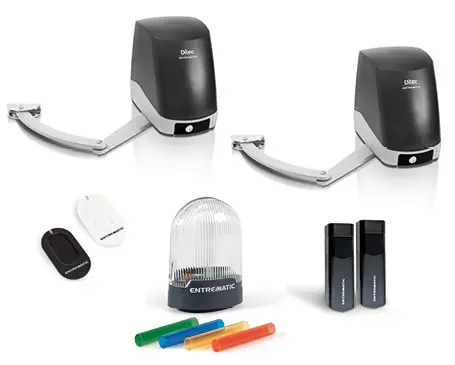 [DOITFCL] KIT pour portails battants avec 2 vantaux, max 4,6m (2,3m + 2,3m)