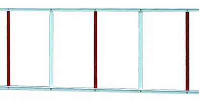 [QIKGR] Alu hekwerk L = 2000 mm in rood/witte coating