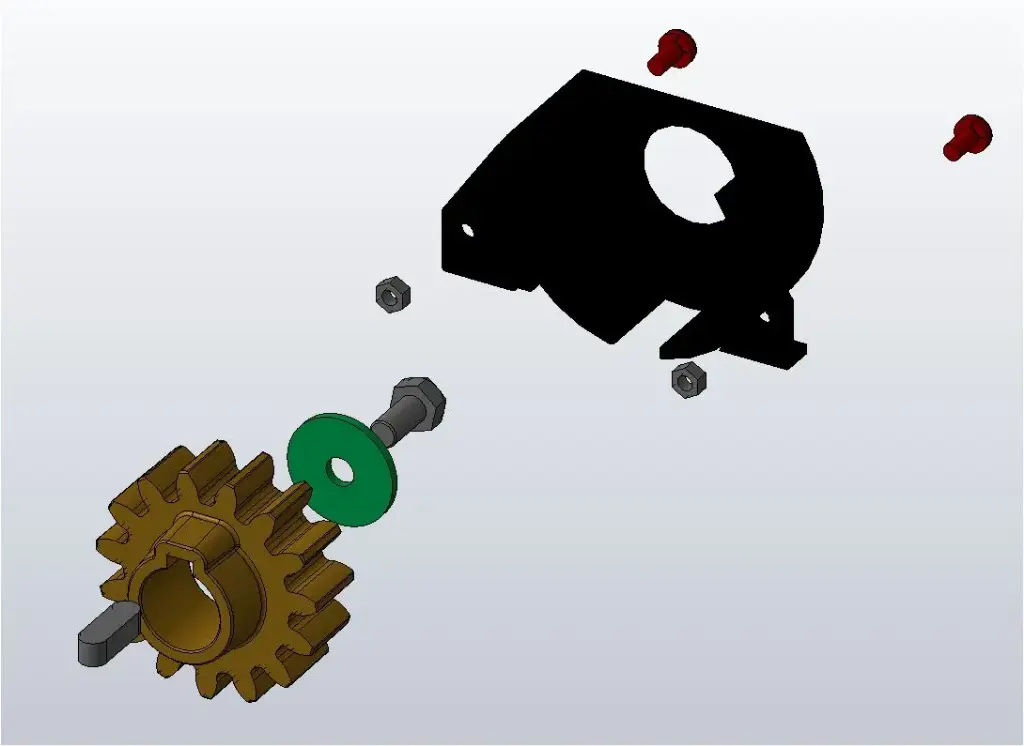 [6ION6P] Rondsel voor tandwieloverbrenging ION6 + afdekkapje