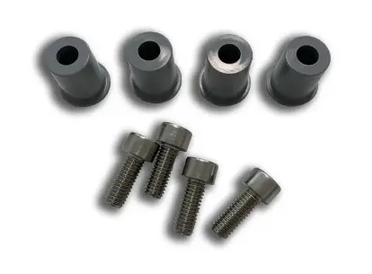 [6QIKBP] Kunststof bussen + bouten voor QIK slagboomdeur, set van 4 stuks