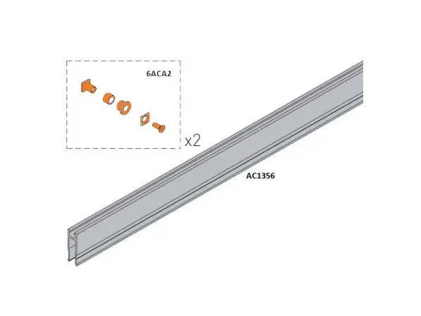[6ACA2] Accessoires de jonction pour vantaux en cristal - 2 pcs