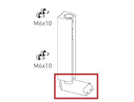 [6KASM48P] Patin de guidage au sol pour vantail mobil ALU48 - 2 pcs
