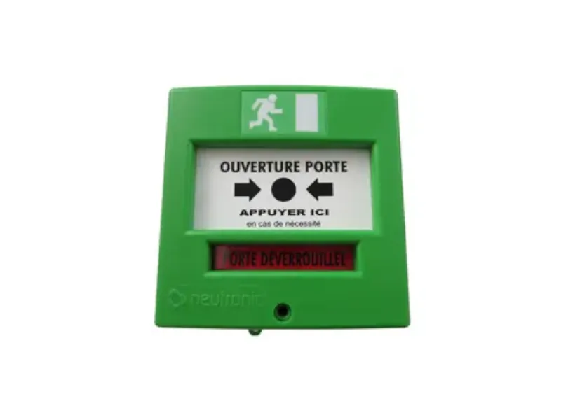 [0PSEV] Bouton vert d'arrêt d'urgence à enclenchement, déverrouillage à clé