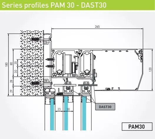 [DAST30] Kit de raccordements et plaques de fixation pour PAM30 (1 +1 vantail)