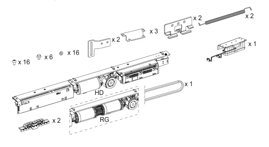 [KS200HD] Kit de remplacement univ. pour les opérateurs de portes coulissantes