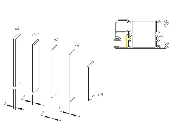 [KSV48] Kit glasdikte ALU48