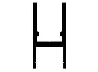 [V2087G50] Onderprofiel vaste/mobiele vleugel L = 5050 mm, onbehandeld