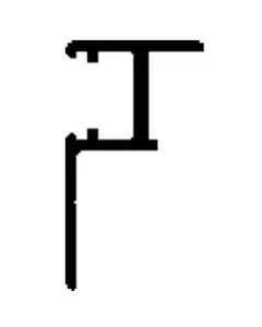 [V3128G50] Profil de butée pour 1 vantail, L = 5050 mm, brut