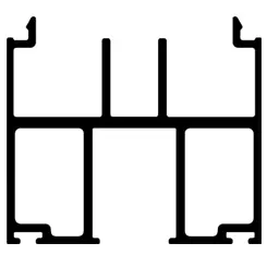 [V9812G50] Bodemprofiel vleugel met geleider ALU48, L = 5000 mm, onbehandeld