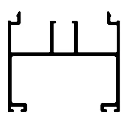 [V9818G50] Profil inférieur pour vantail ALU48, L = 5000 mm, brut